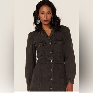 Velvet Heart Charcoal Button Down Mini Dress.  Size-Small
Soft Utility